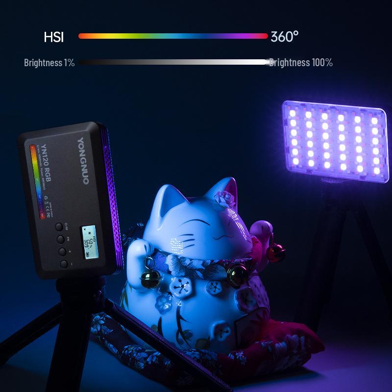 Портативный светодиодный свет Yongnuo YN120 RGB - Регулируемая цветовая температура для прямых трансляций и влогов