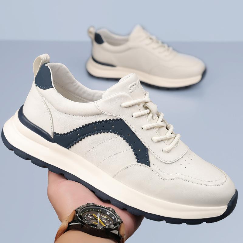 The first layer of cowhide men's Forrest Gump shoes ultra-light shoes leather breathable casual shoes sports men's shoes
