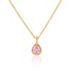 925 Sterling Silver Gold Plated Waterdrop Color Gemstone Pendant Necklace Jewelry Custom Citrine