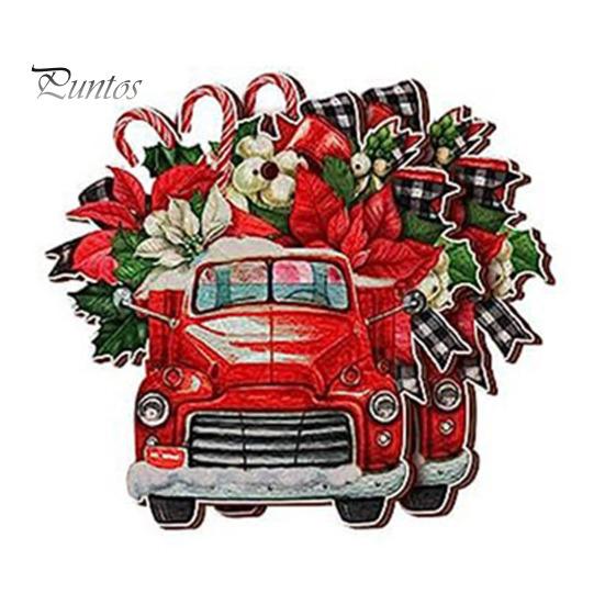 12/24 шт. Рождественские украшения, деревянные елочные подвесные украшения, праздничный чулок, автомобиль, Санта-олень, подвеска для домашних вечеринок