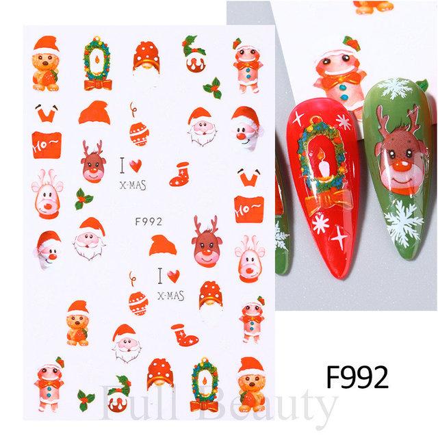 Nail Art Stickers Autumn Thanksgiving Maple Leaf Harvest Mushroom Hazelnut Honey Yellow Leaf Nail Stickers