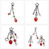 Multi Color Phone Lanyard Strawberry Pendant Wrist Strap Detachable Phone Chains Keyring Portable Accessory for Women