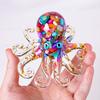 Yousheng Octopus Figurine Resin Octopus Ornament Filled with Crystal Gravels Tabletop Healing Crystal Octopus Statue for Display Cabinet Office Desk