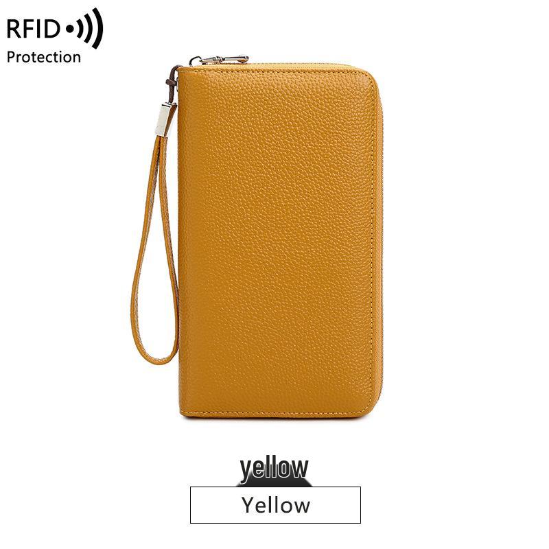 Кошелек из натуральной кожи с защитой от RFID-кражи, с множеством отделений для карт и большой вместимостью