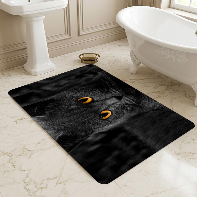 Dark Cat Living Room Nonslip Area Rug Soft Carpet For Bedroom Game Playroom Sofa Office Home Decor Doormat Christmas Gift C9302379