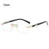 UV400 Protection Frameless Sun Glasses Y2K Eyewear Rimless Rectangle Sunglasses  for Women & Men