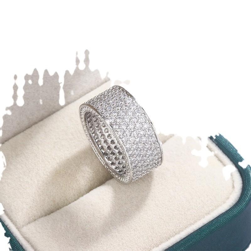 Кольца с пятью рядами бриллиантов, персонализированные модные украшения для мужчин и женщин, европейские и американские модные универсальные кольца