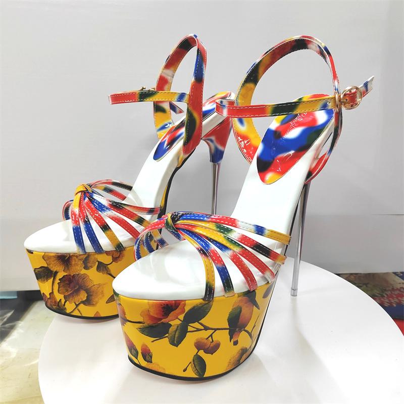 Сексуальные женские сандалии 19 см Каблуки-стилеты Фетиш Стриптизерши Летняя обувь Платформа Экстремально высокие каблуки Красные сандалии Женские