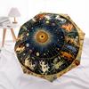 Zodiac, Astrology Themed Automatic Opening and Closing Umbrella, Brightly Colored 8 rib Portable Umbrella, Suitable for Men and Women, A Per