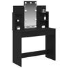 Makeup Table with Shelf Black Oak Look 96 x 39 x 142 cm