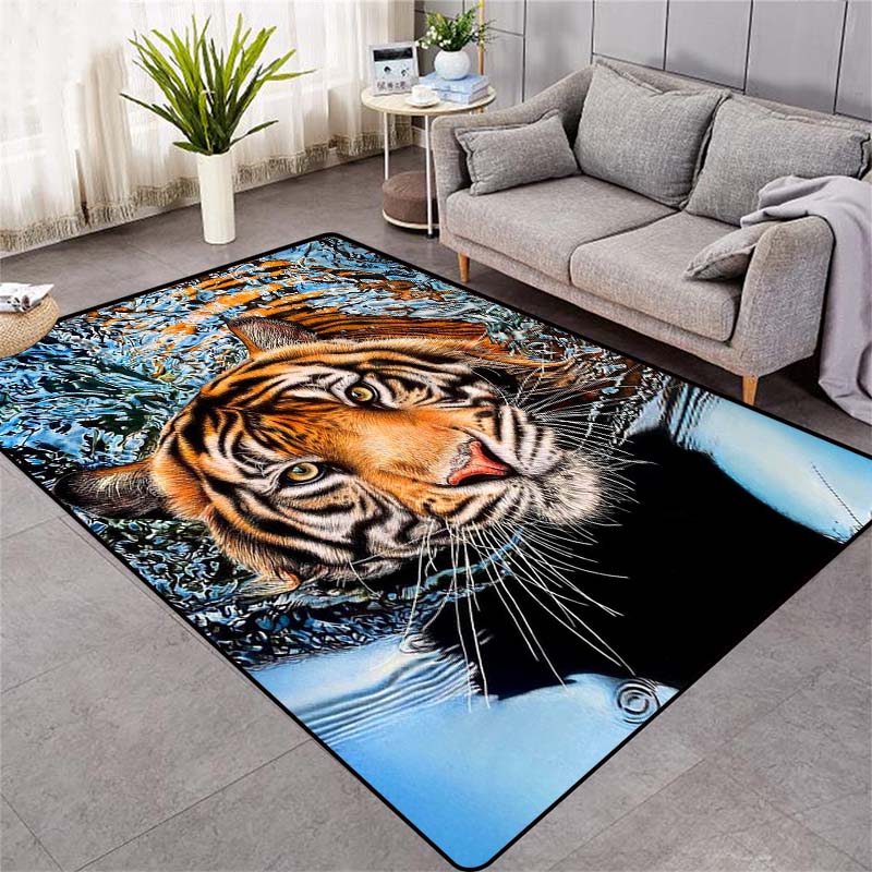 Модный ковер с рисунком тигра на полу, большой ковер с 3D принтом животных, мягкий коврик для гостиной, впитывающий противоскользящий коврик для ванной комнаты