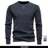 2025 Men's T Shirt Long Sleeve Solid Color Brand Design Social Sweater Men