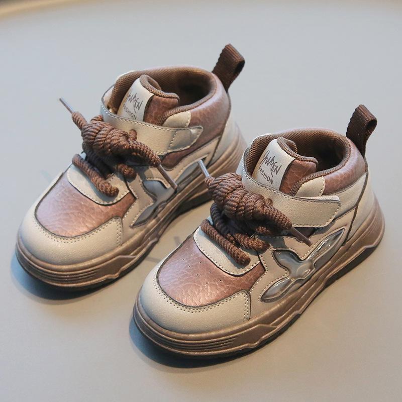 Детская спортивная обувь 2025 весна и осень новая повседневная обувь для мальчиков, кеды на высокой подошве для девочек, маленькие белые туфли, обувь для малышей на мягкой подошве