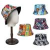 Reversible Street Fashion Hip Hop Print Bucket Hat with Sun Protection for Men & Women