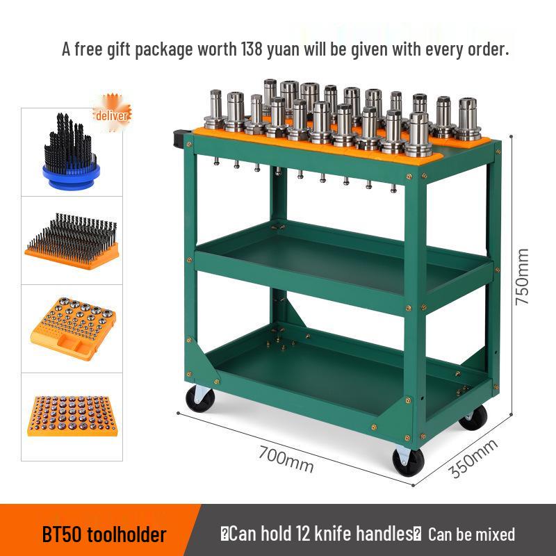BT40/B50 CNC Tool Management Cart with Three-Layer Holder