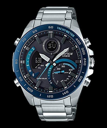 Casio EDIFICE Bluetooth Солнечный Хронограф Часы ECB-900DB-1B Календарь Аналого-Цифровые Черно-Синие Нержавеющая Сталь Водонепроницаемые Деловые Спортивные