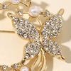 Anti-Exposure Brooch Round Women Shape Brooch with Rhinestones Imitation Pearls Suits Coats Sweaters Pin Commuting Dating