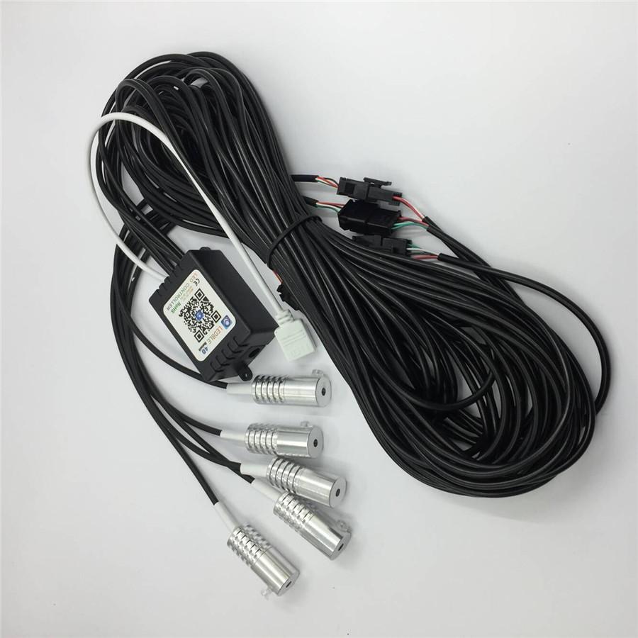 5 шт. RGB светодиодная лампа для декора салона автомобиля, атмосферная подсветка, подсветка для ног, волоконно-оптические ленты