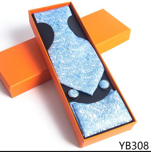 Мужской галстук с квадратной манжетой, подарочный набор в деловой повседневной оранжевой подарочной коробке