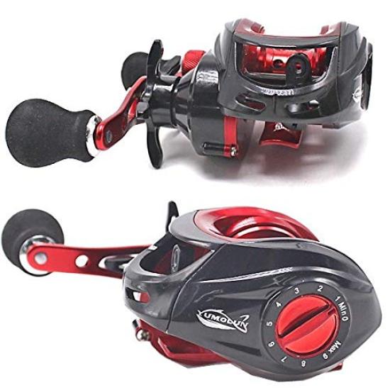 Wellvie классная катушка для ловли осьминогов с правой ручкой, для ловли окуня, для ловли с лодки, для соли, высокая передача x 18+1BB 7.21 (черный Красный)
