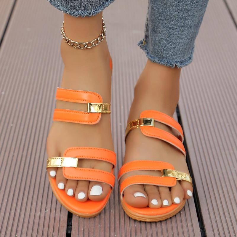 Large Size Women's Wedge Slippers Summer New Color Matching Fish Mouth Beach Cool Slippers Women