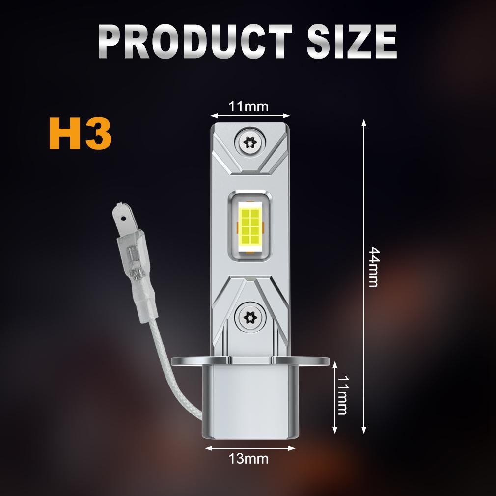 2 шт. 12000 лм H3 светодиодные лампы противотуманного света Мини H3 светодиодная противотуманная фара 30 Вт 16-ядерный CSP для автомобиля Бесшумный дневной ходовой свет Автомобильные дневные ходовые огни 12 В 6500 К Белый