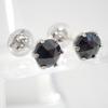 [Used] Pt900/Black Diamond/Stud/Earrings/j91-6