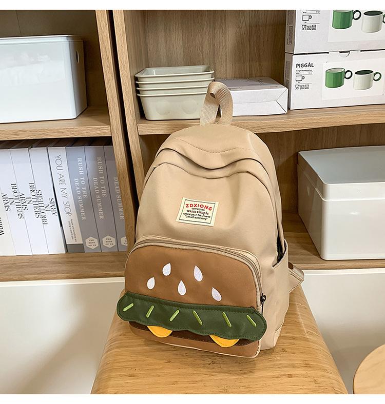 Школьный рюкзак ins Гамбург нишевый милый дизайн школьный рюкзак мультяшный универсальный для студента колледжа легкий дорожный рюкзак повседневный рюкзак