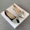 Fashion Women's Flat Shoes Bridesmaid With Crystals Anti-slip Shallow Ladies Footwear Summer 2025 Spring Chic and Elegant Popular On Y2k