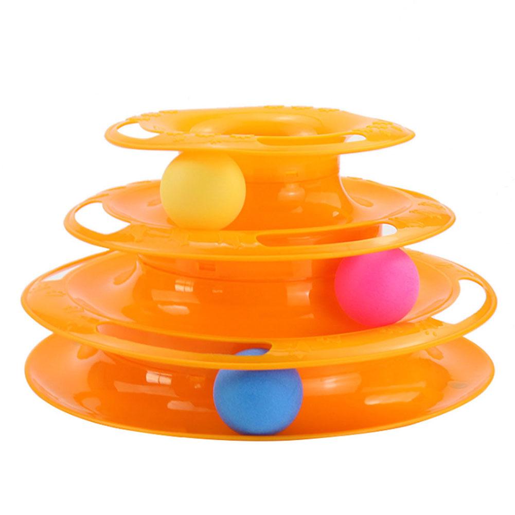3 Layer Interactive and Stimulating Cat Turntable Toy with Caged Mouse Ball