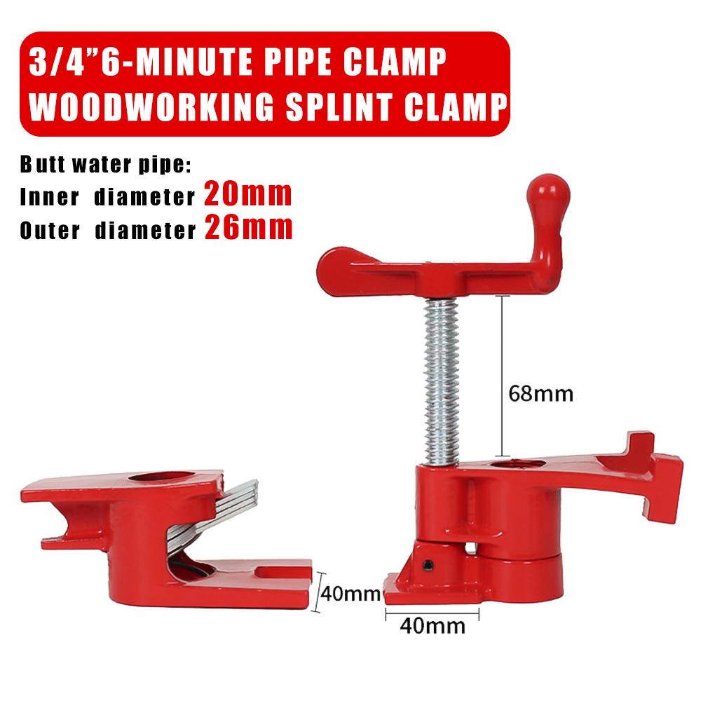 1/2" 3/4" Heavy Duty Pipe Clamp Wood Gluing Pipe Clamp Set Woodworking Board Conntacting Fixture Carpenter Hand Tool