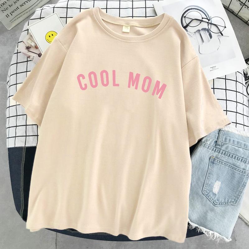 Женская футболка Cool Mom Letter с графическим принтом, мягкие повседневные футболки, летняя мягкая одежда, женская уличная одежда в стиле хип-хоп с коротким рукавом