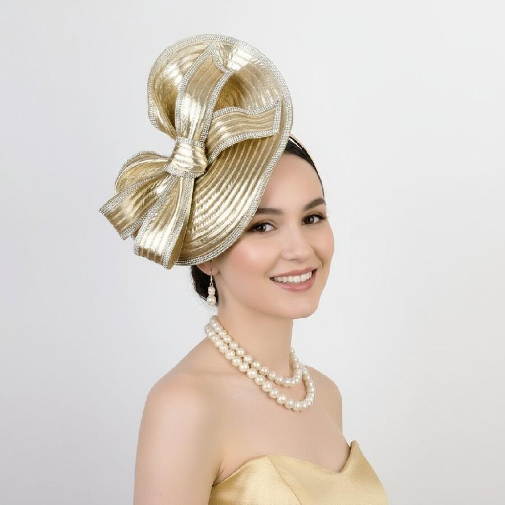 Retro Exquisite Vintage Fascinator Hat Elegant Bowknot Hair Band Bride Headdress Top Hat Sweet Masquerade Hair Band Photography