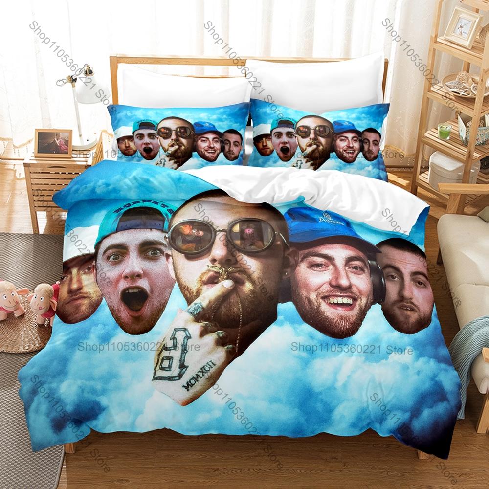 Постельное белье в стиле хип-хоп: пододеяльник + 2 наволочки, с принтом Mac Miller Balloonerism, из мягкого материала, подарок на праздник, день рождения