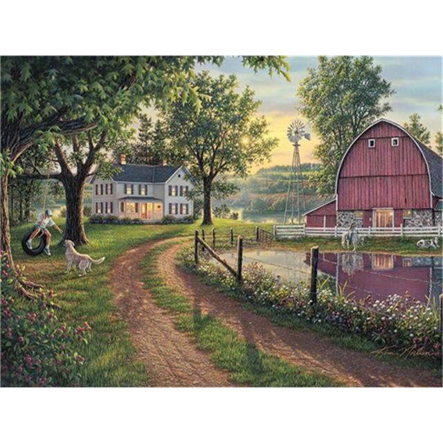 5D DIY алмазная живопись Зимний снежный пейзаж полный квадратный алмаз ремесло украшение дома подарок набор для вышивки крестом мозаичный узор