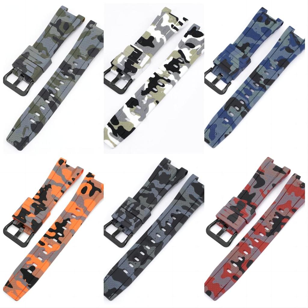 Сменный силиконовый ремешок для Casio Easy to 17 Color Black [Faygtni] GST-S110 / GST-S100G / GST-W110 / GST-W100G / GST-S210B, Мягкий, Легкий,