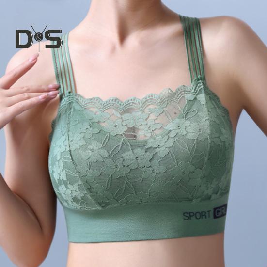 Женский бюстгальтер с широкими бретелями, ажурный цветочный узор, кружевной бесшовный бандо, защита от воздействия, максимальный комфорт, ударопрочный, с эффектом пуш-ап, без зацепления, беспроводной