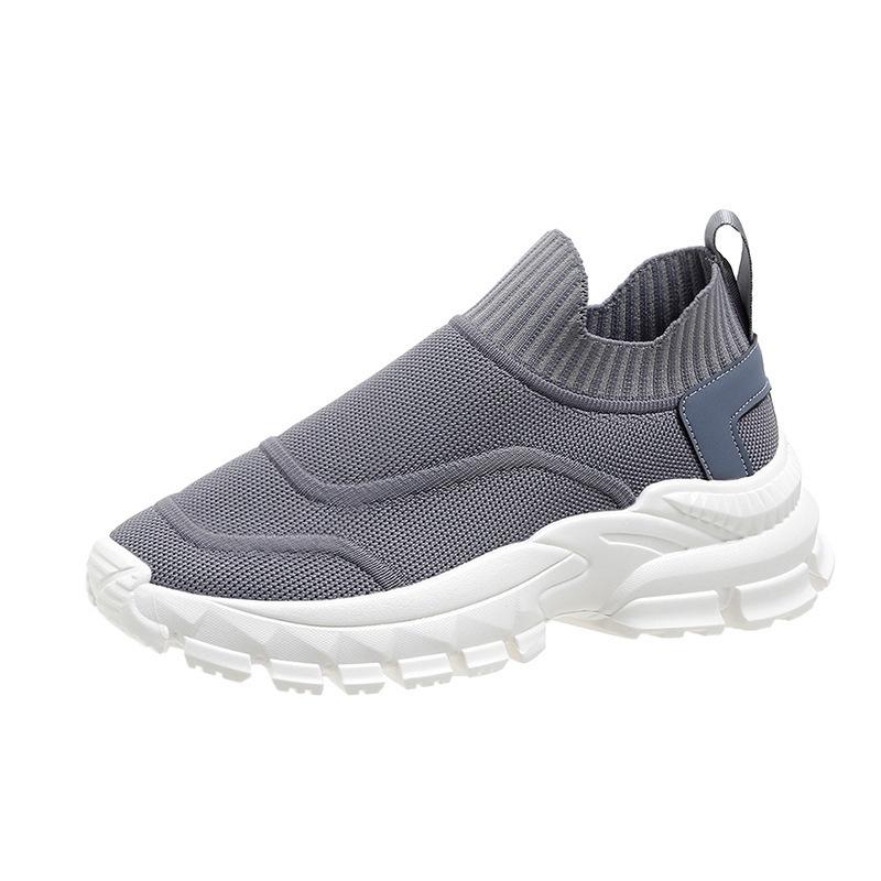 2025 весна и лето новые дышащие плетеные туфли для папы однопедальные ленивые носки женские повседневные спортивные кроссовки для бега