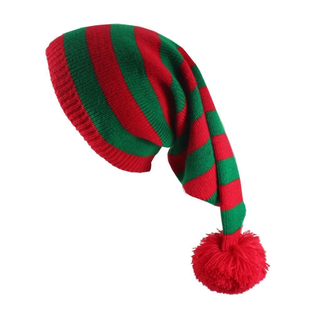 Merry Christmas Hat Christmas Knitted Hat Green Red Santa Beanie Hat Leisure   Winter/Autumn