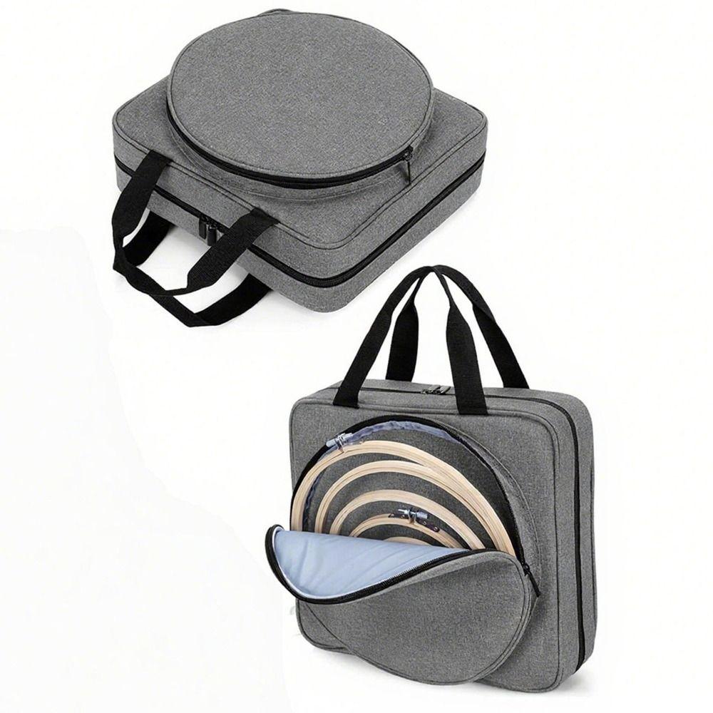 Portable Crochet Storage Bag Padded Interior Embroidery Project Bag Floss Threads Organizer