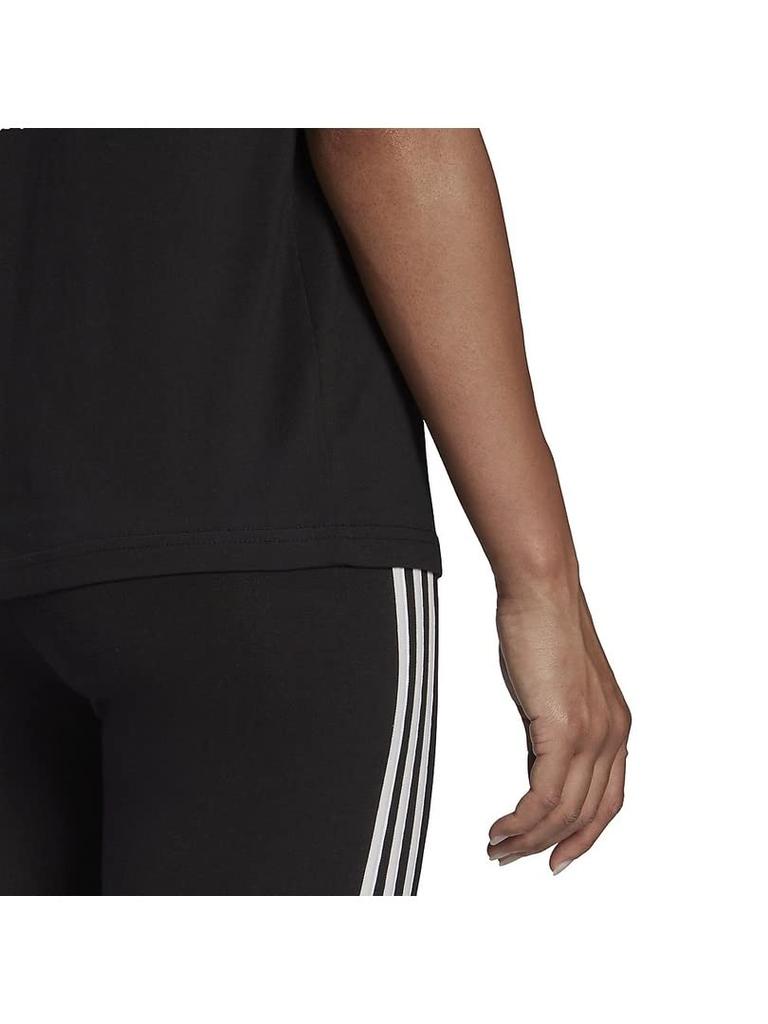 Adidas Футболка с коротким рукавом Essentials с принтом логотипа, хлопковая, с коротким рукавом QU658, женская, черно-белая (HD9328) Дж/Л