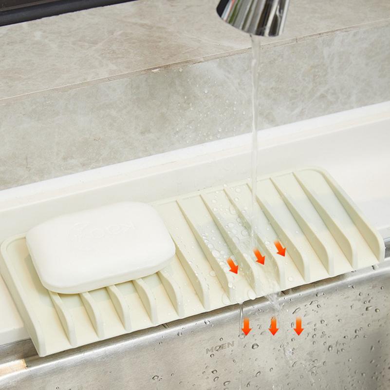 Силиконовые самоосушающиеся мыльницы Подушка для посуды Противоскользящий поддон для раковины Мыльница Подушка для сушки посуды Коврик для слива раковины