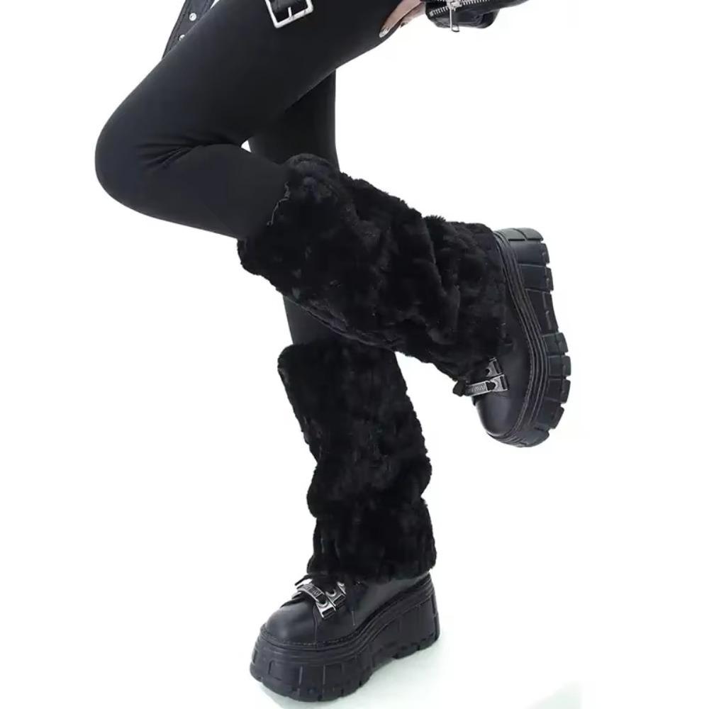Y2k Boot Socks Furry Leg Warmers Fashion Ankle Warmer  Women Girls
