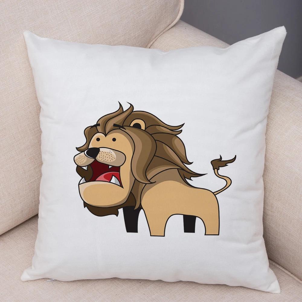 Забавные наволочки с изображением животных из мультфильмов для офиса, гостиной, дома, наволочки для автомобиля, украшения