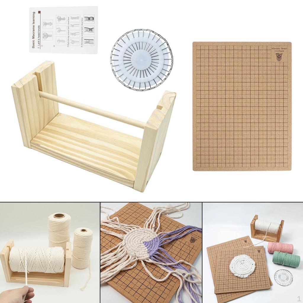 Macrame Board and Pins Project Bobbin Spool Thread Holder for Cord String DIY