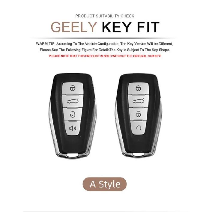 Metal Car Key Cover Case Holder For Geely Coolray X6 Emgrand Hawk GX7 Remote Protection Shell Accessories