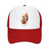Whimsical Thanksgiving Bird Feather Mesh Baseball Cap Casual Hat Outdoor  For Womens Unisex FeUnisex