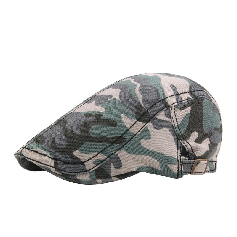 Autumn New Men'S Youth Washed Cotton Camouflage Hat Jungle Cap Riding Mountain Climbing Sun Protection Beret