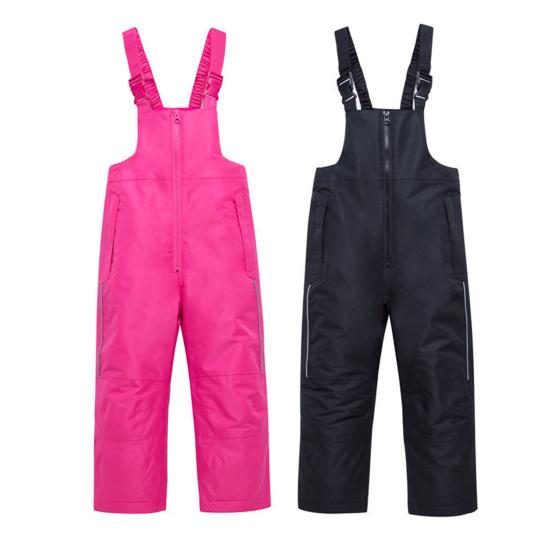 Детские комбинезоны для снега, лыжные штаны с регулируемыми ремнями, утепленные водонепроницаемые зимние комбинезоны, ветрозащитные комбинезоны для зимних видов спорта