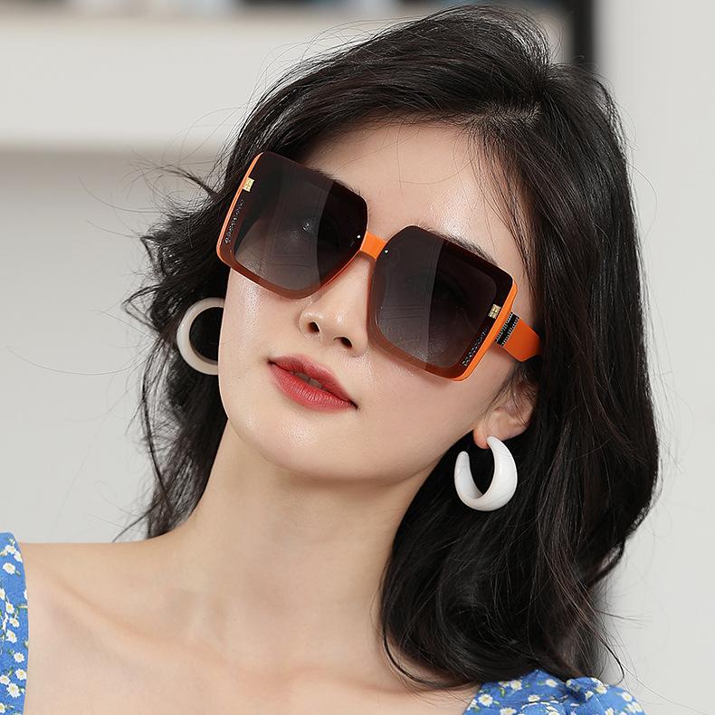 Солнцезащитные очки с поляризацией высокой четкости Модные очки с большой оправой Высокого класса Квадратные солнцезащитные очки 9136
